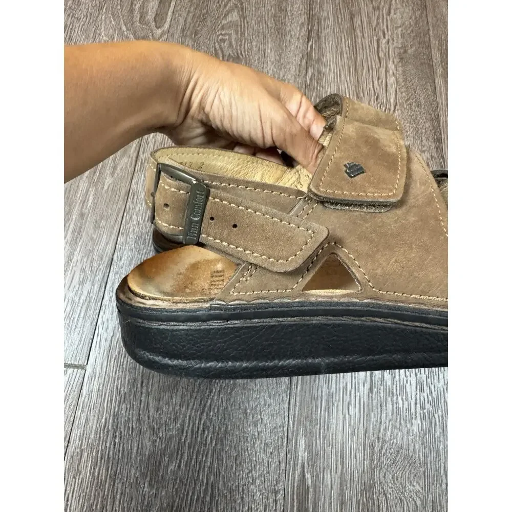 Finn Comfort Mens Size Eu 42 US 9.5 Toro Brown Strap Sandals